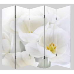Rumdeler med 2 orkide motiver - flytbar skillev�g/sk�rmv�g 180 x 200 cm