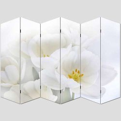 Rumdeler med 2 orkide motiver - flytbar foldev�g/foldesk�rm 180 x 240 cm