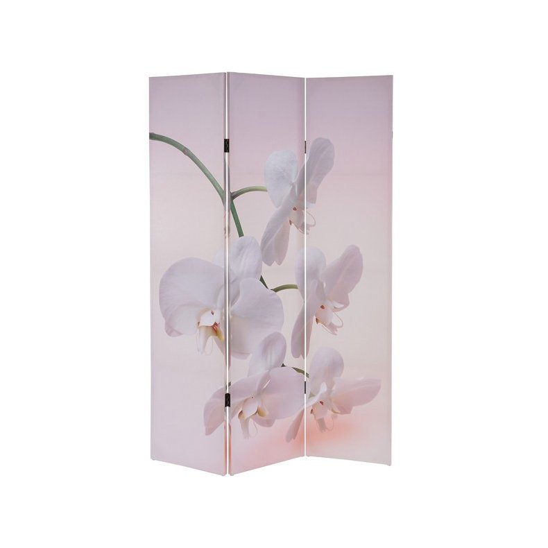 Rumdeler med orkide motiv - foldbar sk�rmv�g - skillev�g 180 x 120 cm