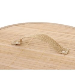 Vasketjskurv i bambus med vasketjspose - 50 liter - brun