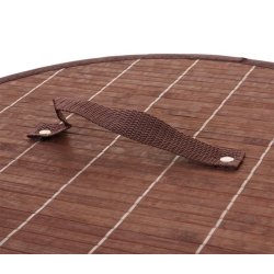 Vasketjskurv i bambus med vasketjspose - 50 liter - mrkebrun