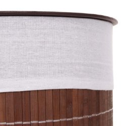 Vasketjskurv i bambus med vasketjspose - 50 liter - mrkebrun