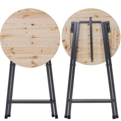 Rundt cafebord - sammenklappelig rundt cafebord i tr 110 x 70 cm