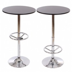 Cafebord - rundt cafebord med hjdejusterbar fodsttte p  60 cm ~ sort