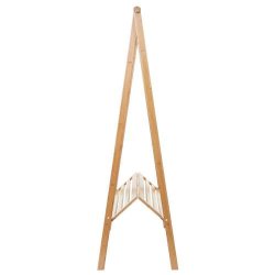 Tjstativ med skohylde - sammenklappelig garderobe i bambus - foldbar