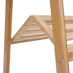 Tjstativ med skohylde - sammenklappelig garderobe i bambus - foldbar
