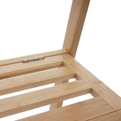 Tjstativ med skohylde - sammenklappelig garderobe i bambus - foldbar