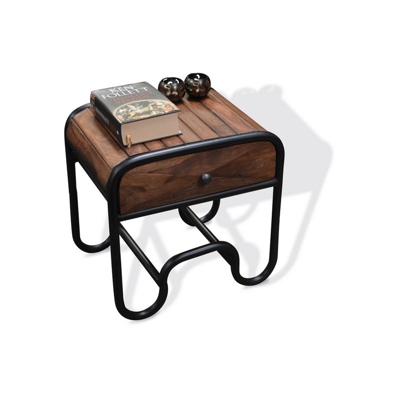 Sengebord Christiania Dark i rosentr - sidebord 50x40x50 cm