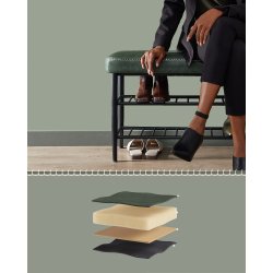 Opbevaringsbnk - siddebnk med skohylder - grn 30 x 80 x 50