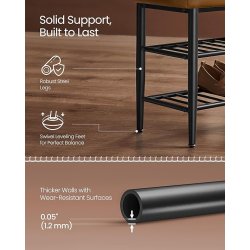 Opbevaringsbnk - siddebnk med skohylder - brun 30 x 80 x 50