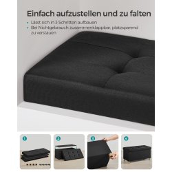 Bnk med kiste - siddebnk med opbevaring 38 x 76 x 40 - sort