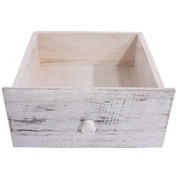 B�nk med skuffer og kurve - siddeb�nk med opbevaring - antik hvid entrem�bel