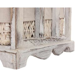 B�nk med hynde og 5 kurveskuffer - siddeb�nk med opbevaring - hvid entrem�bel