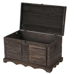 B�nk med opbevaringskiste og hynde - siddeb�nk i tr� - entrem�bel antik brun