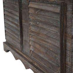 B�nk med opbevaringskiste og hynde - siddeb�nk i tr� - entrem�bel antik brun