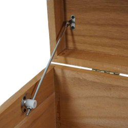 B�nk med opbevaringskiste og hynde - siddeb�nk i tr� - entrem�bel antik hvid