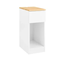 Sidebord - moderne sengebord med opbevaring - hvid - 40x25x60