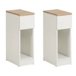 Sideborde - 2 moderne sengeborde med opbevaring - hvid - 60x35x20