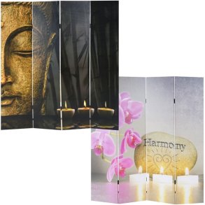 Rumdeler Buddha og Harmony motiv - foldev�g/skillev�g 180 x 160 cm