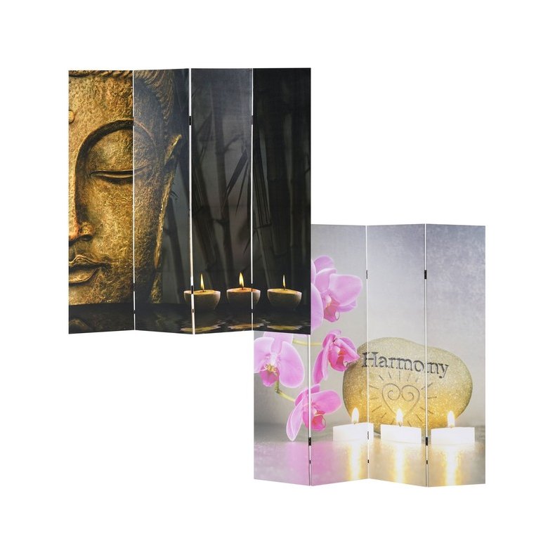 Rumdeler Buddha og Harmony motiv - foldevg/skillevg 180 x 160 cm