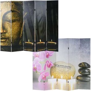 Rumdeler Buddha og Harmony motiv - foldesk�rm/sk�rmv�g 180 x 200 cm