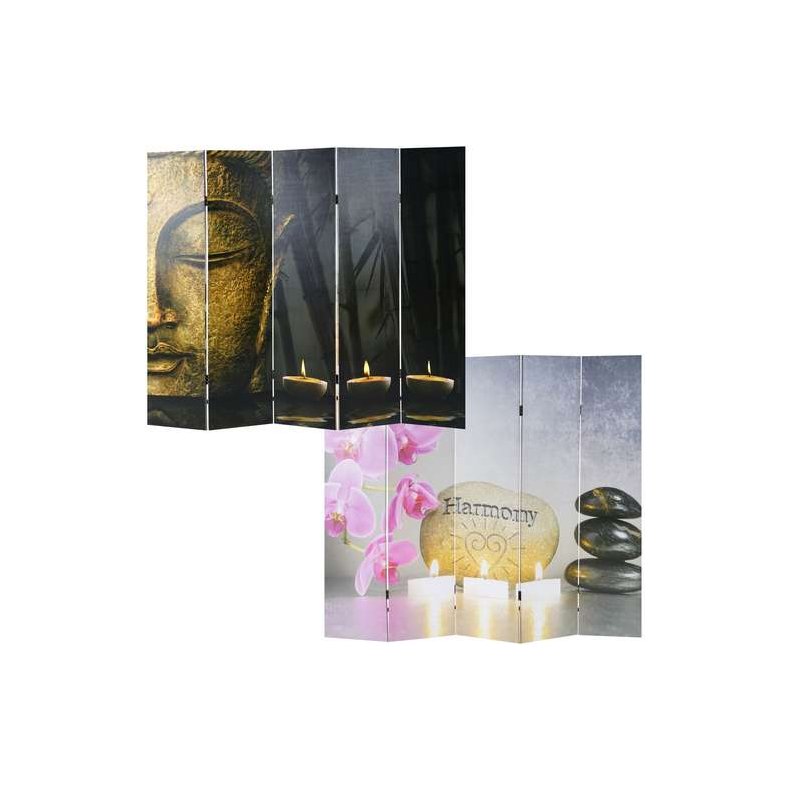 Rumdeler Buddha og Harmony motiv - foldesk�rm/sk�rmv�g 180 x 200 cm