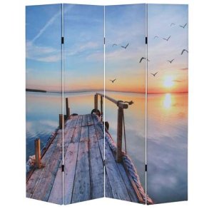 Foldesk�rm/foldev�g - flytbar sk�rmv�g/skillev�g 180 x 160 cm ~ Solnedgang