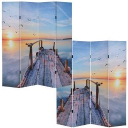 Foldesk�rm/foldev�g - flytbar sk�rmv�g/skillev�g 180 x 160 cm ~ Solnedgang