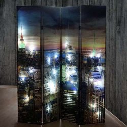 LED skærmvæg med timer foldevæg/foldeskærm New York 180 x 160 cm - Rumdelere - foldbare - Daily-Living.dk