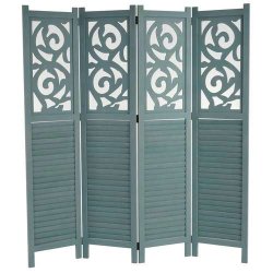 Skillev�g - gr�n foldesk�rm/foldev�g med ornamenter 170 x 160 cm