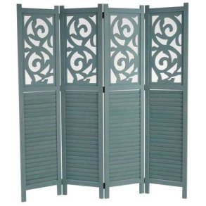 Skillev�g - gr�n foldesk�rm/foldev�g med ornamenter 170 x 160 cm