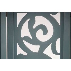 Skillev�g - gr�n foldesk�rm/foldev�g med ornamenter 170 x 160 cm