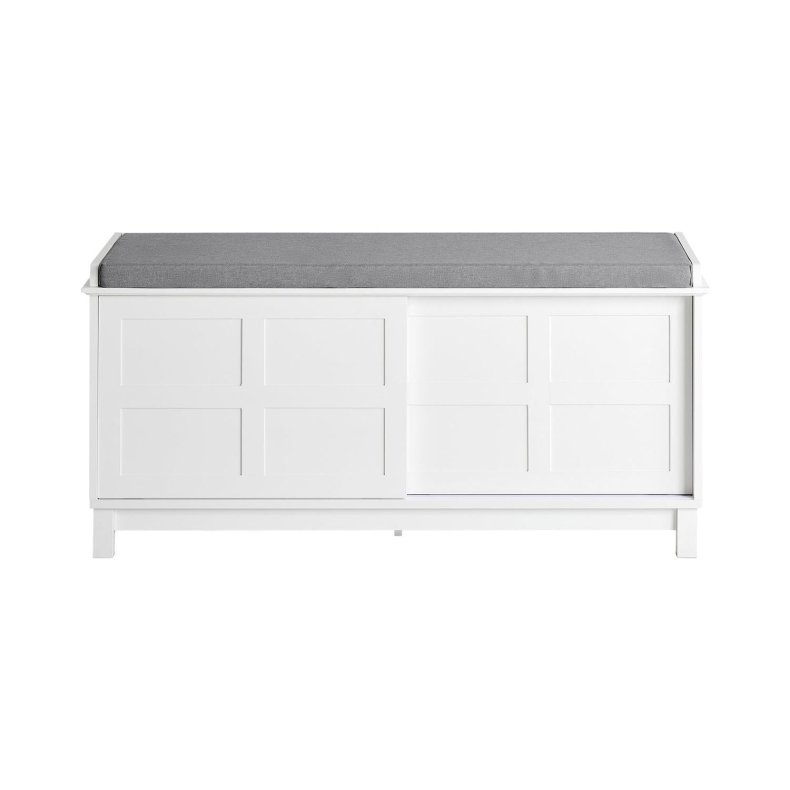 Skoskab, skob�nk med skyded�re, entreb�nk, hvid 114x40x53�cm