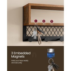 Garderobestativ - skobnk, knagerkke, hattehylde - rustik brun