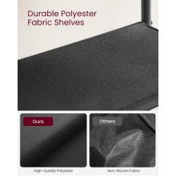 Skoreol med 4 stofhylder - skostativ med hylder - rustik brun