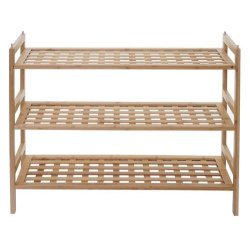 Skoreol med 3 skohylder - skoopbevaring - bambus reol med 3 hylder