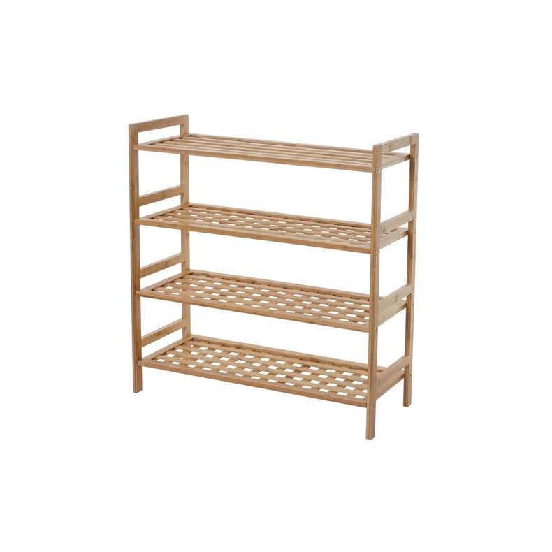 Skoreol med 4 skohylder - skoopbevaring - bambus reol med 4 hylder