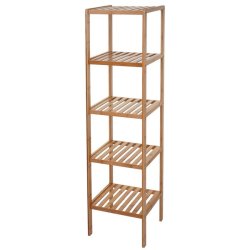 Skoreol og gulvreol med 5 bambus hylder - bambus reol 140x34x33 cm