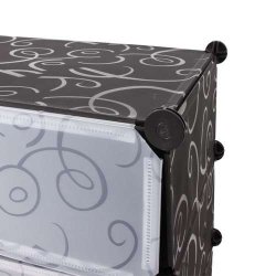 Skoreol - skoskab med 8 rum til skoopbevaring 73 x 92 x 36 cm ~ sort