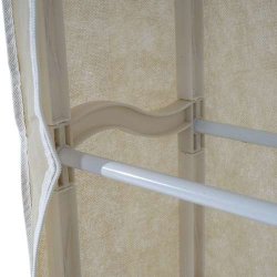Skoskab i stof med 9 hylder 140 x 52 x 18 cm - garderobe creme