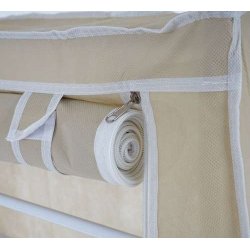 Skoskab i stof med 9 hylder 140 x 52 x 18 cm - garderobe creme
