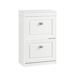 Skoskab med 2 skabe til sko med vippefunktion og lge - hvid