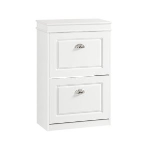 Skoskab med 2 skabe til sko med vippefunktion og lge - hvid