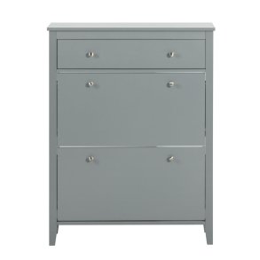 Skoskab med skuffe og rum til sko til entre, gr� 80x25x108