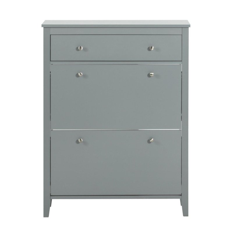 Skoskab med skuffe og rum til sko til entre, gr� 80x25x108