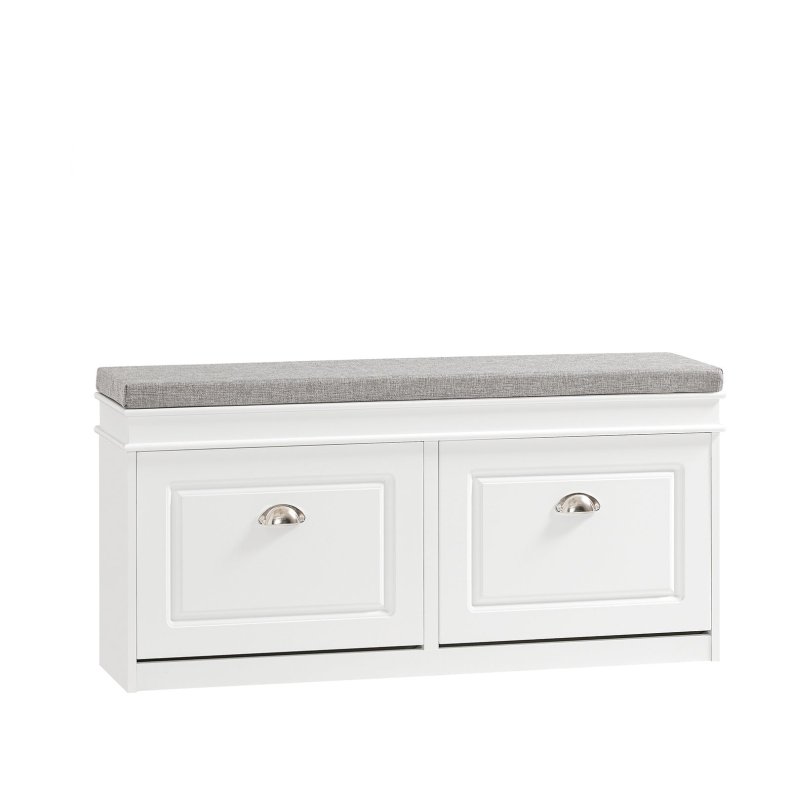 Skoskab, skobnk med hynde, entrebnk, hvid 104x24x51cm