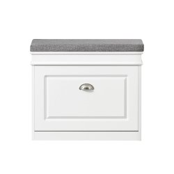 Skoskab, skobnk med hynde, entrebnk, hvid 60x24x51cm