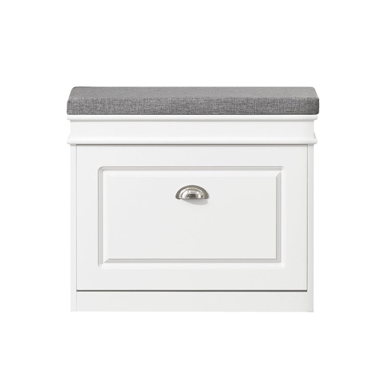 Skoskab, skobnk med hynde, entrebnk, hvid 60x24x51cm