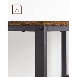 Skrivebord med 2 hylder - computerbord - rustik brun 120x60x75