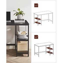 Skrivebord med 2 hylder - computerbord - sort 120 x 60 x 75